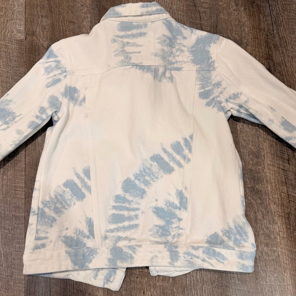 Altar'd State White & Light Blue Tie-Dye Denim Jacket - Picture 3 of 5